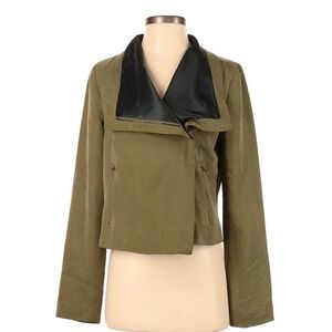Rachel by Rachel Roy Women Green Moto style Jacket